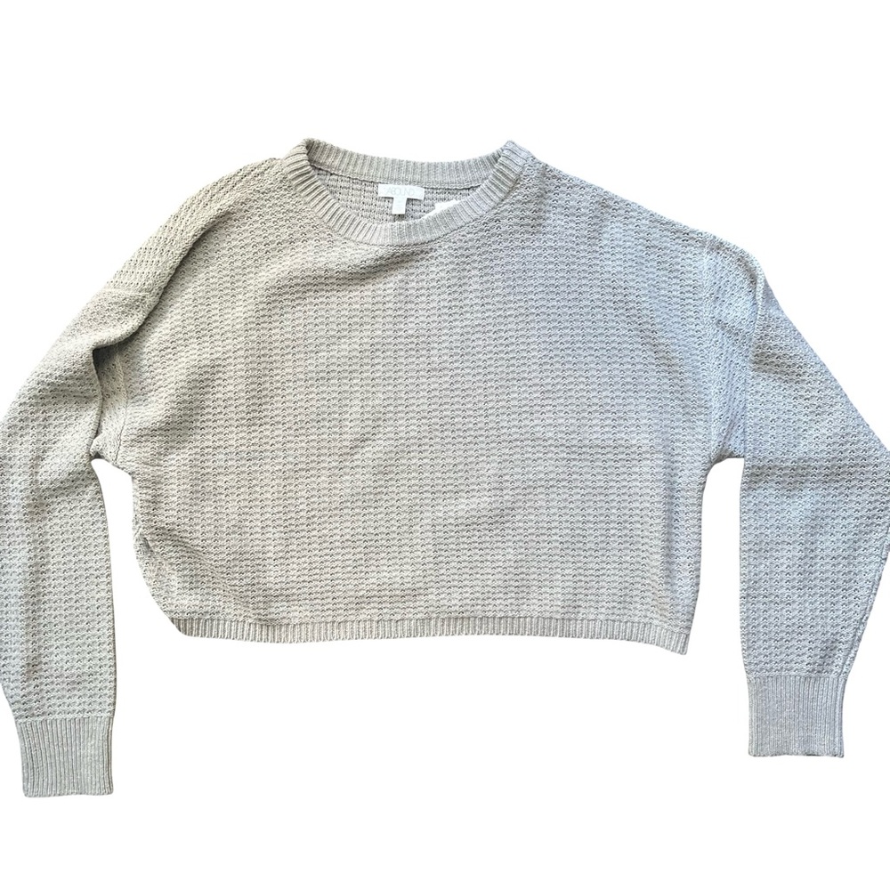 NWT Abound Light Gray Women's Crew Neck Crop Sweater XL